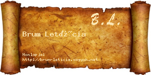 Brum Letícia névjegykártya